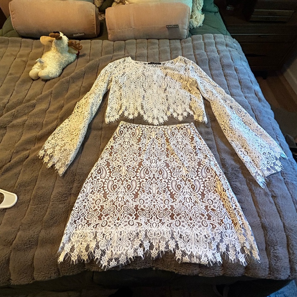 For Love And Lemons Ivory Lace Top